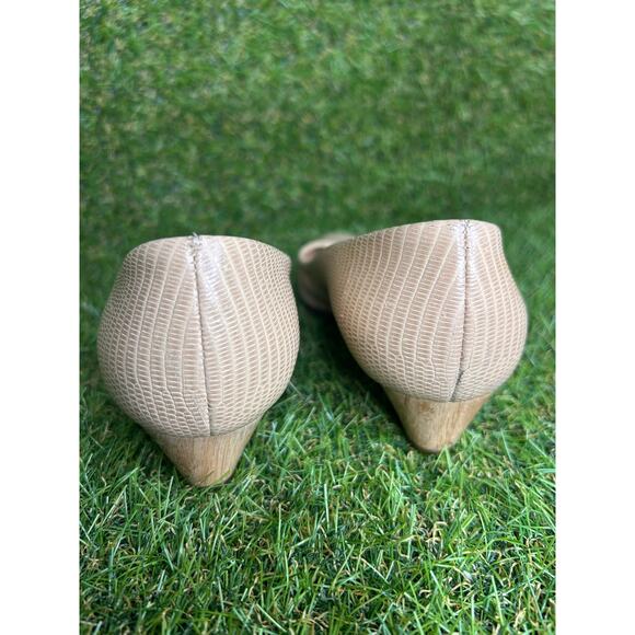 Giuseppe Zanotti Nude‎ Lizard Embossed Wedge Pumps Textured Size 37/6.5 - Picture 5 of 12